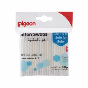 Body Care | Pigeon Cotton Swabs  200 Tips Plastic Stem 100Pcs/Pack