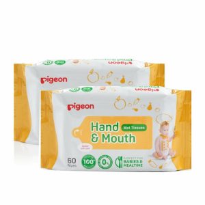 Bottle Feeding | Pigeon Hand And Mouth Wet Tissues, 60S (2 In 1 Bag)