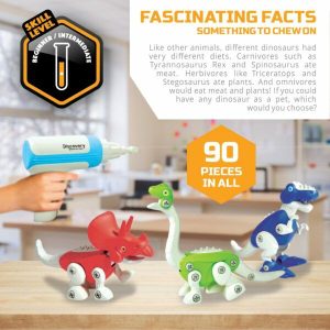 Toys for Kids | Discovery Mindblown – 90-Piece Dinosaur Construction Set